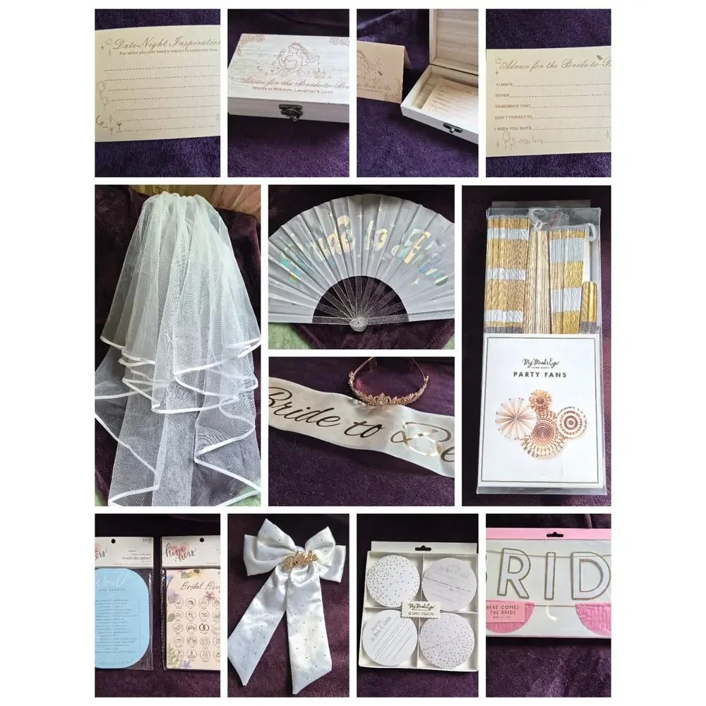 SOME NEW/USED ONCE: Bridal Shower Miscellaneous NWT Decor, Games, Accessories